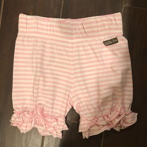 Matilda Jane pink stripe ruffled shorties size 8